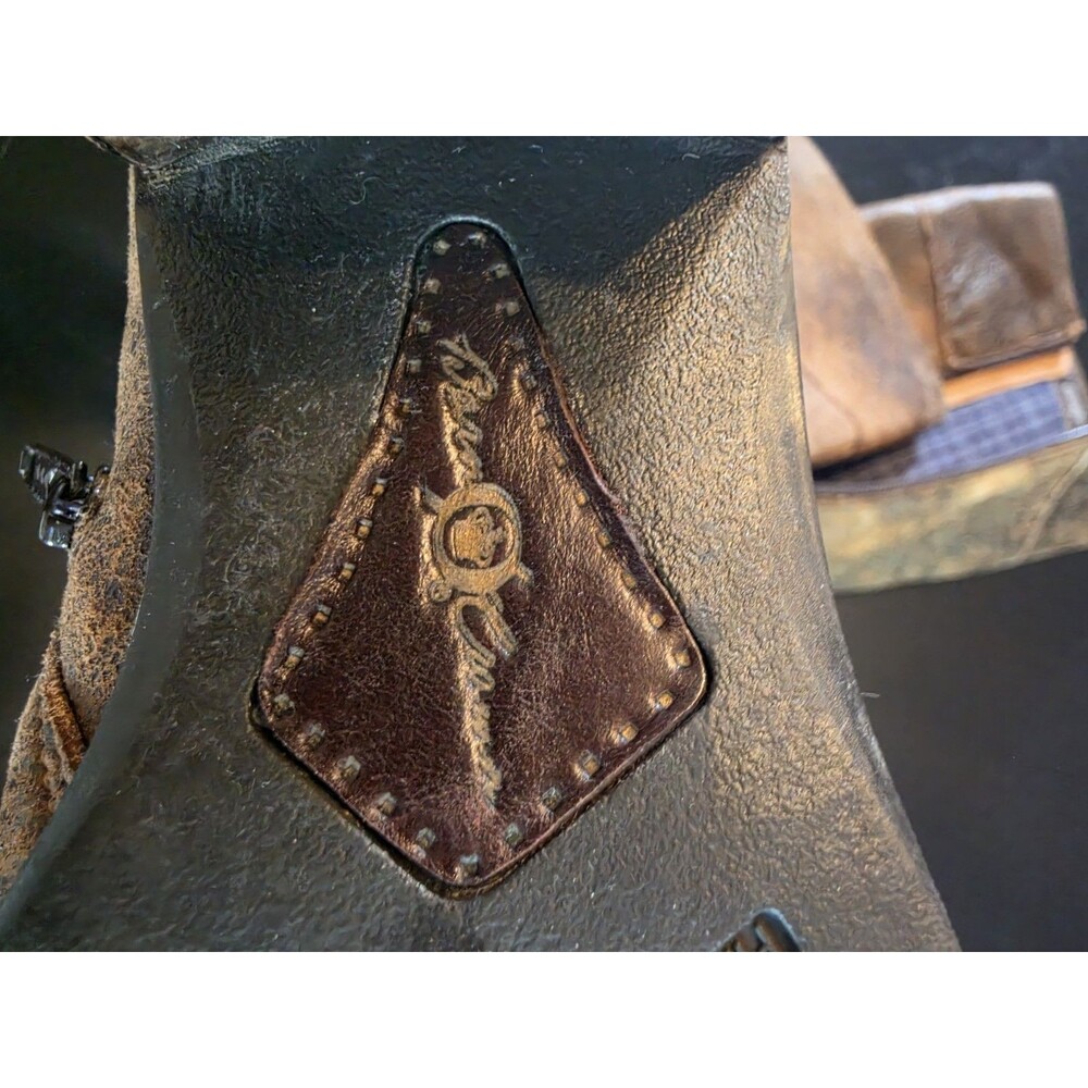 Born Crown Distressed Leather Riding Boots Womens 8 M 39 Knee High Brown W61724 - Picture 9 of 12